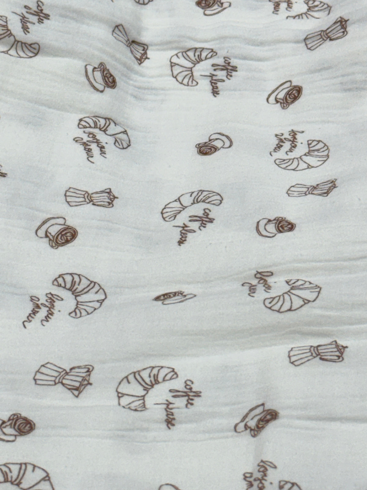 Buy Premium White Cotton Double Cloth Croissant Print Fabric