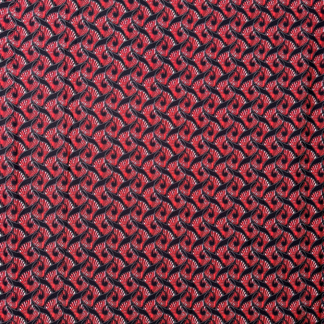 Poly Crepe Aesthetic Shaped Shell Printed Fabric - MAF