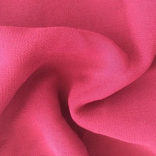 Viscose Georgette Solid Fuchsia Pink Fabric (56inch Width) - MAF
