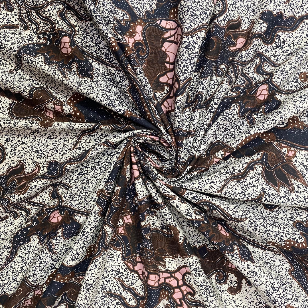 Poplin Abstract Dragon Like Printed Fabric - MAF