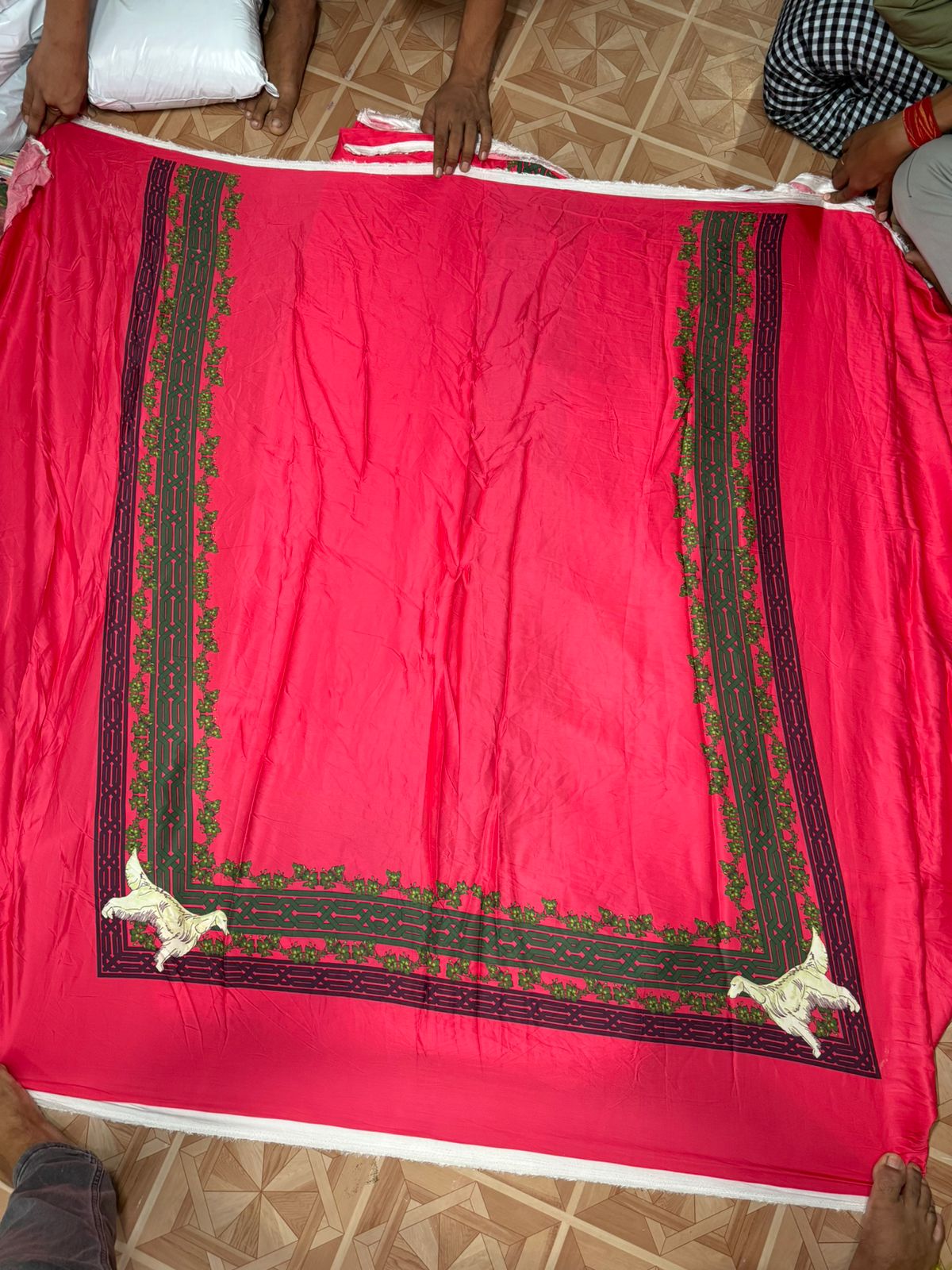Buy Printed Satin Suit Style Fabric (1.25 Meter Panel) - MAF