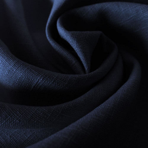 Buy Cotton Linen Solid Navy Blue Fabric - MAF