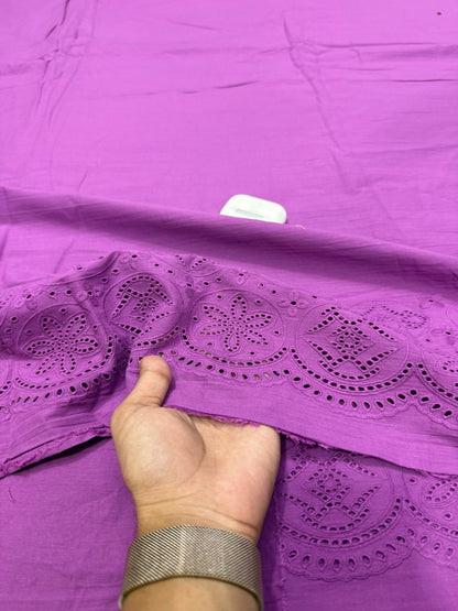 Buy Premium Cotton Cambric Schiffli Fuchsia Medallion Fabric