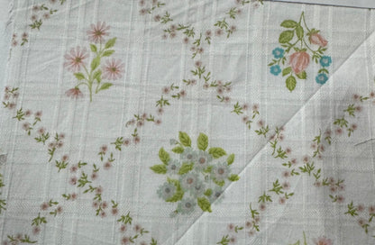 Buy Cotton Dobby Diamond Floral Printed Fabric