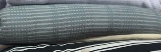Buy Blue Checks Grey Cotton Yard Dyed Fabric - MAF 