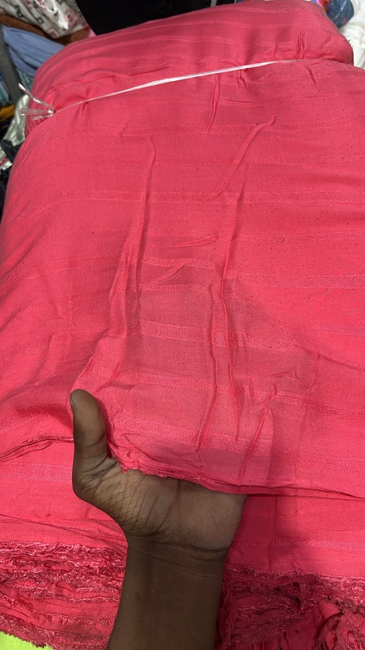 Buy Cotton Pink Line Jacquard Work Fabric