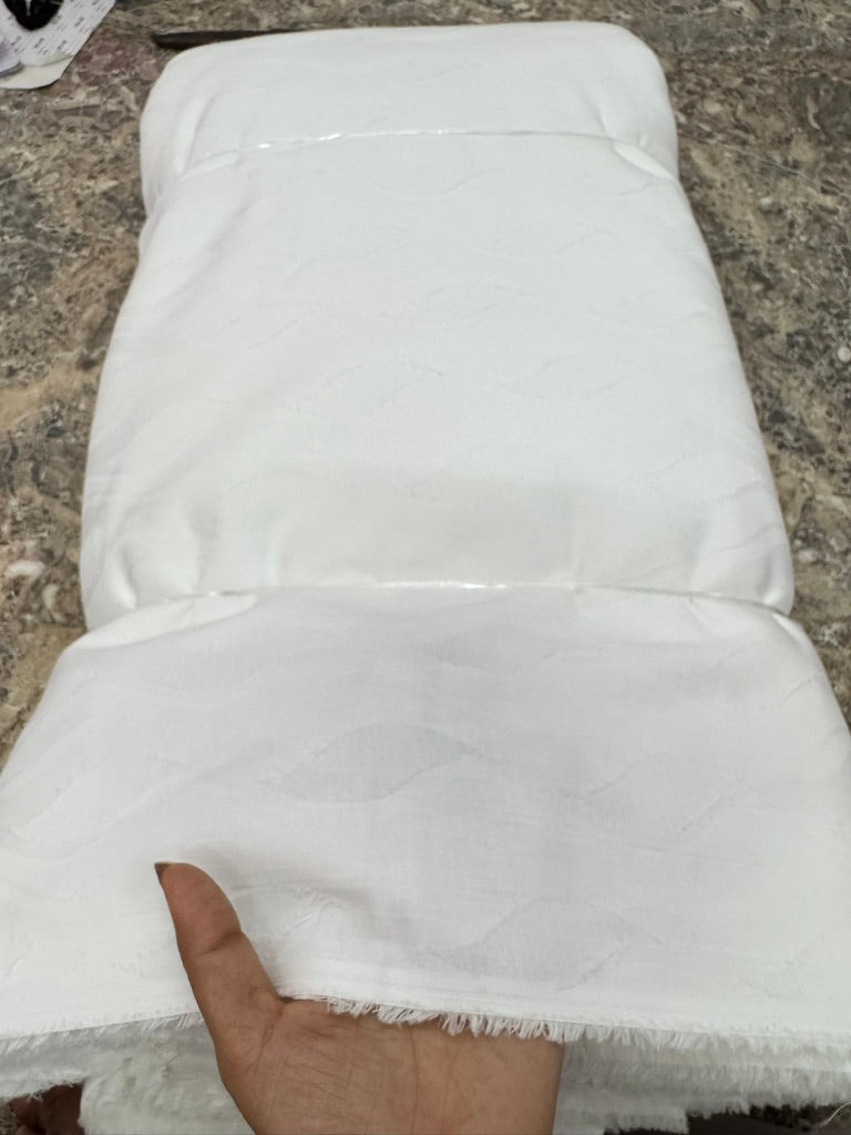 Buy Cotton S Shape Jacquard White Base Fabric