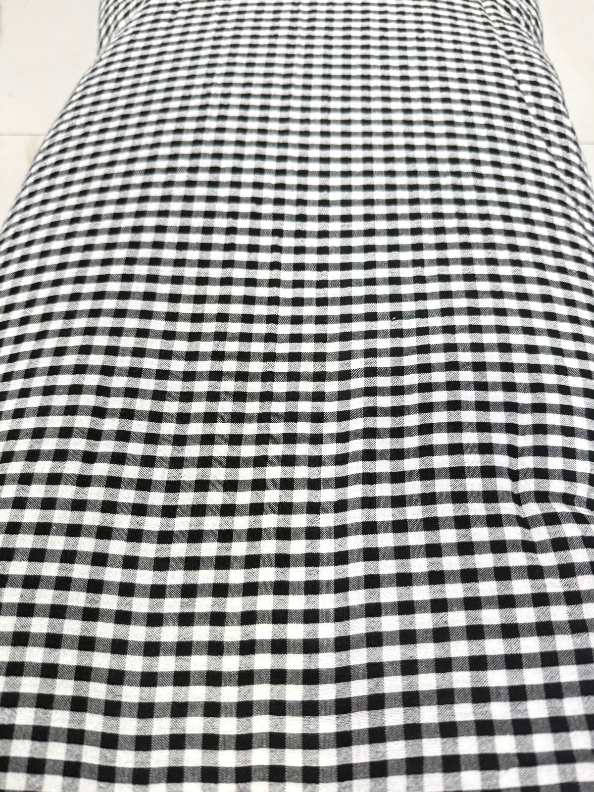 Buy Premium Seersucker Black White Gingham Check Fabric