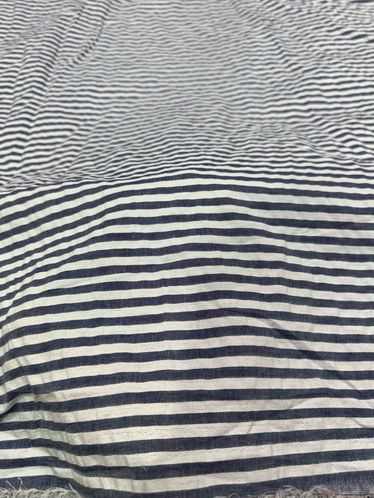 Buy Premium Seersucker Grey Blue Stripe Fabric