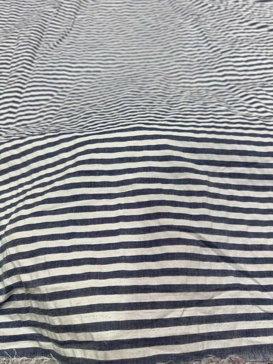 Buy Premium Seersucker Grey Blue Stripe Fabric