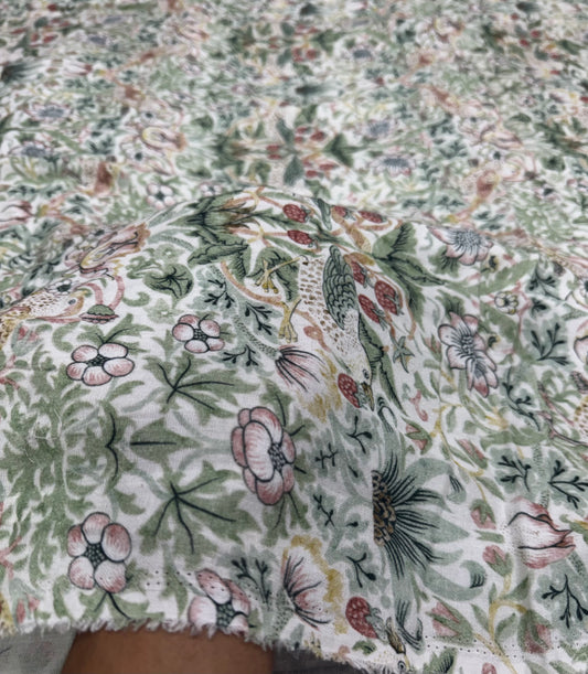 Buy Premium Cotton Double Cloth Woodland Bird Fabric