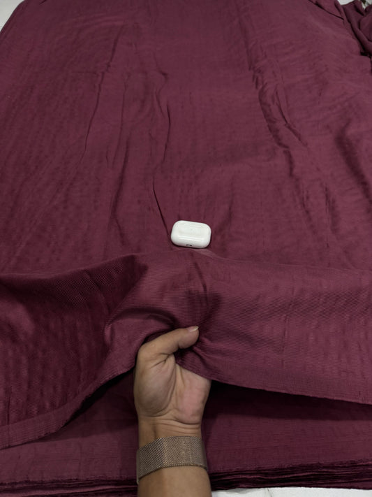 Buy Premium Corduroy Seersucker Solid Maroon Fabric 26 Wales