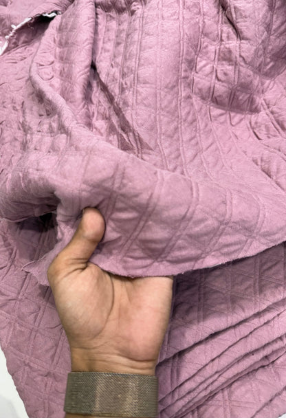 Buy Premium Quilted Jacket Mauve Diamond Pattern Fabric