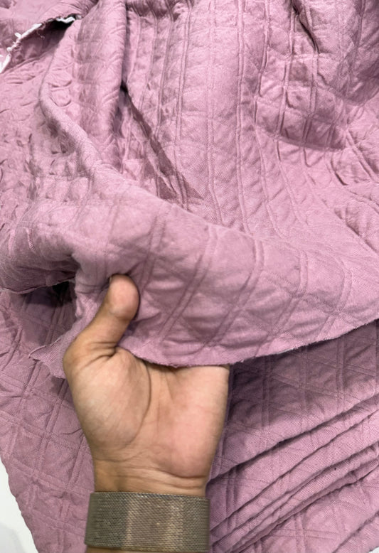 Buy Premium Quilted Jacket Mauve Diamond Pattern Fabric