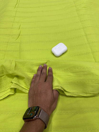 Buy Premium Cotton Cambric Schiffli Neon Scallop Fabric