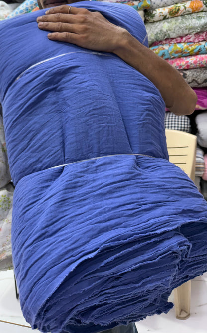 Buy Soft Cotton Double Cloth Solid Royal Blue Fabric