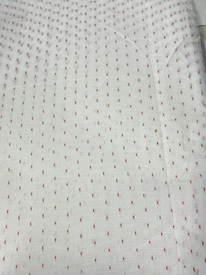 Buy Premium Cotton White Rust Dobby Dot Sheer Fabric