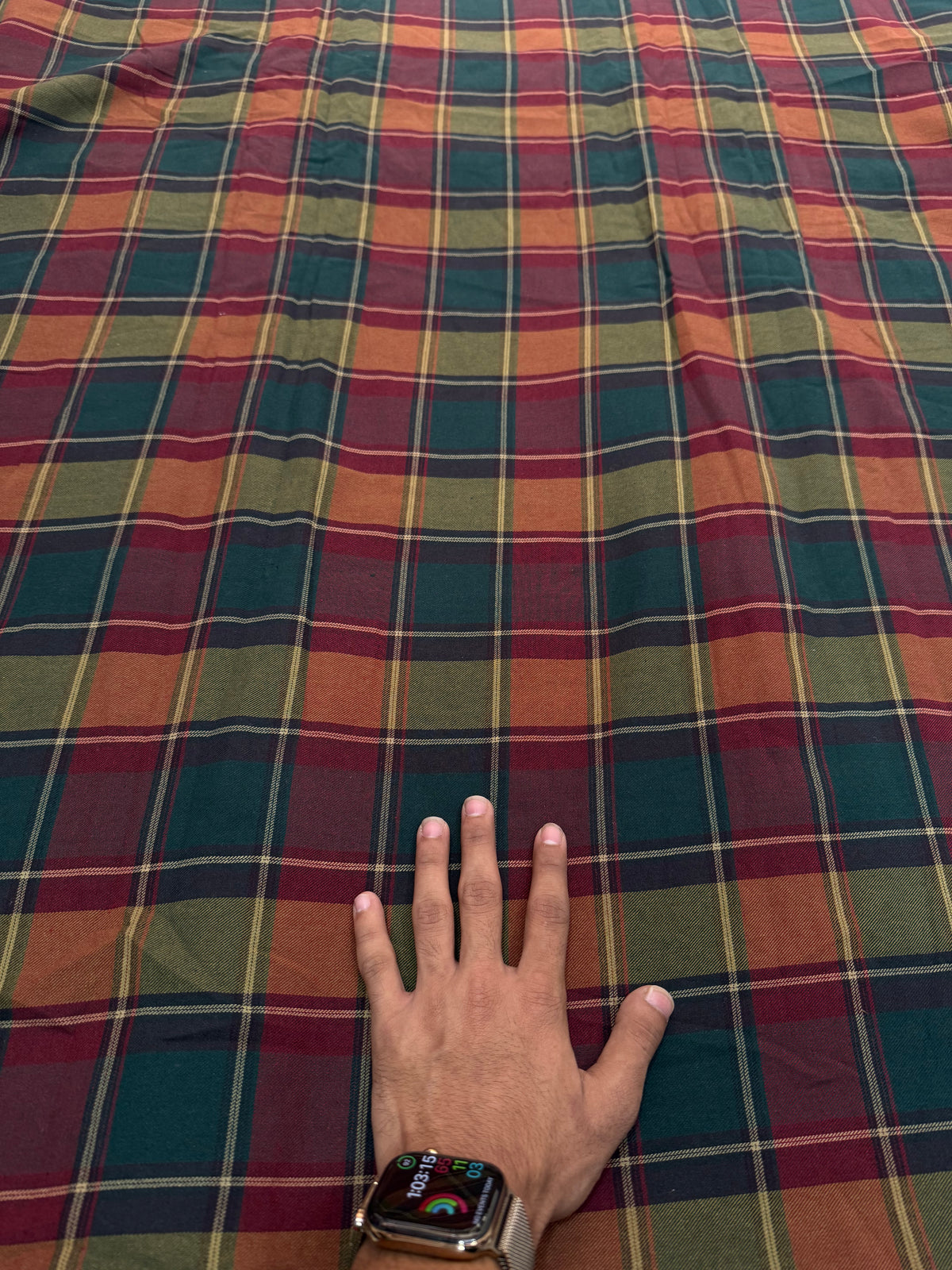 Buy Premium Cotton Twill Maroon Bottle Green Rust Tartan Check Fabric