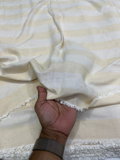 Buy Cotton Linen Broad Stripe Baby Yellow Fabric