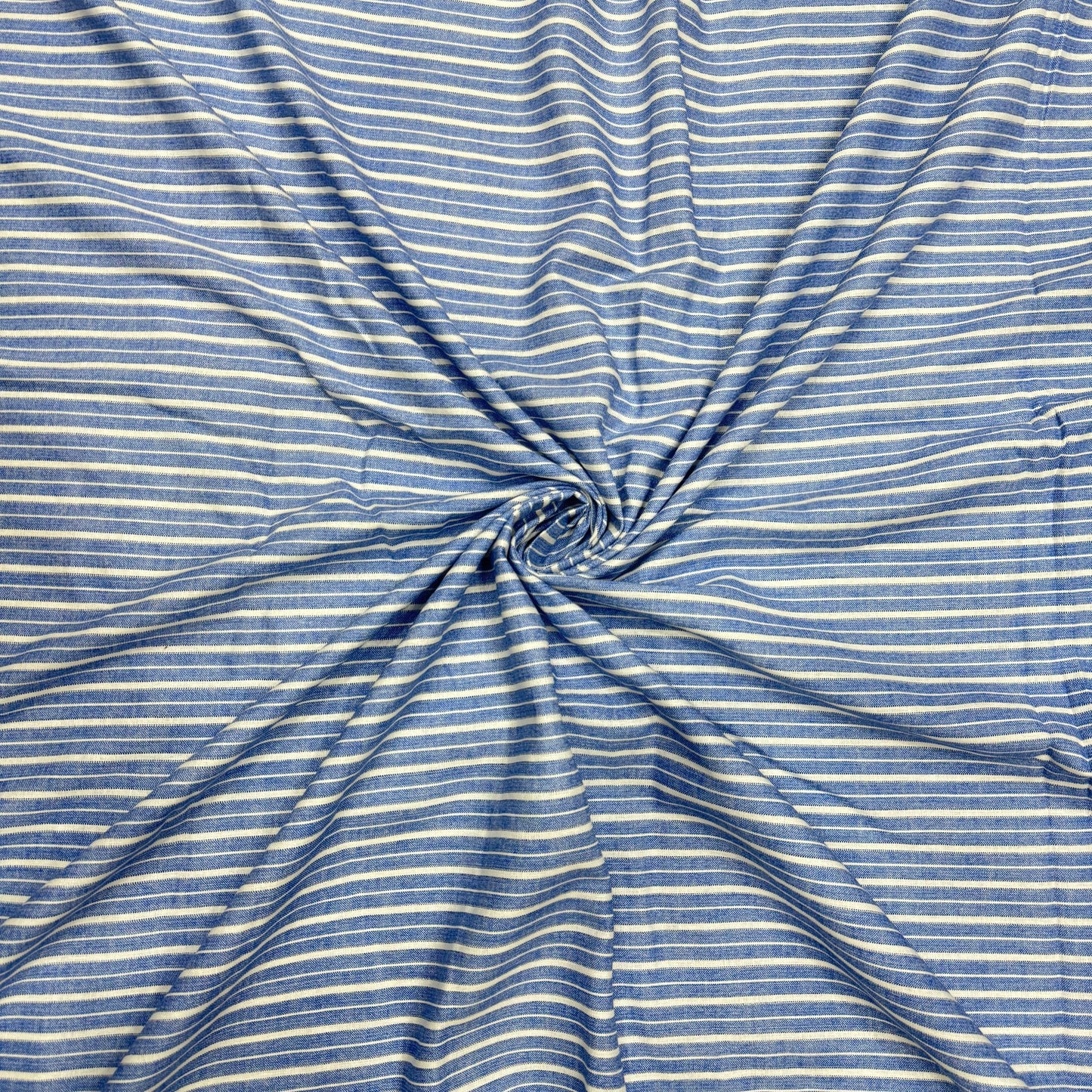 Buy Pure Linen Blue Formal Stripe Fabric - MAF 
