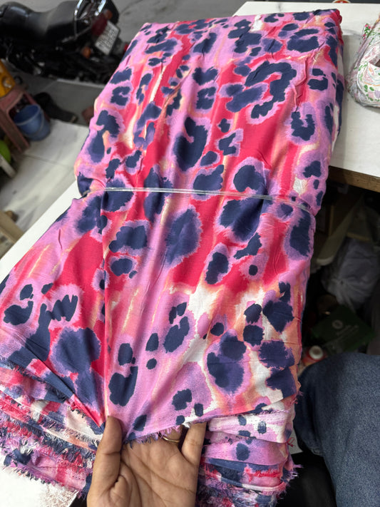 Buy Mul Cotton Abstract Pretty Animal Printed Fabric