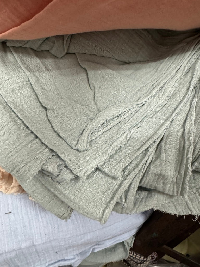 Buy Soft Cotton Double Cloth Solid Sage Green Fabric