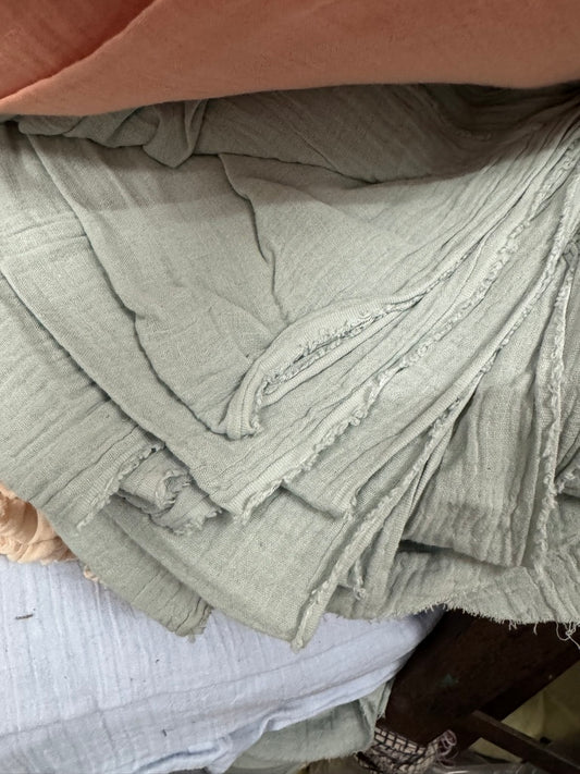 Buy Soft Cotton Double Cloth Solid Sage Green Fabric