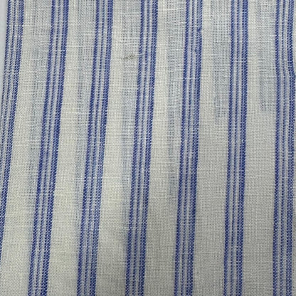 Buy Imported 100% Linen Rich Blue Stripe Fabric