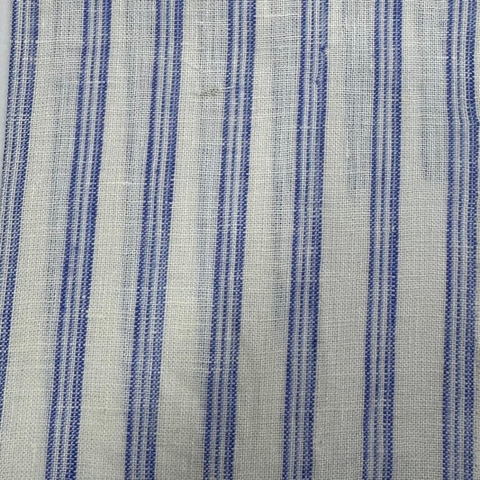 Buy Imported 100% Linen Rich Blue Stripe Fabric