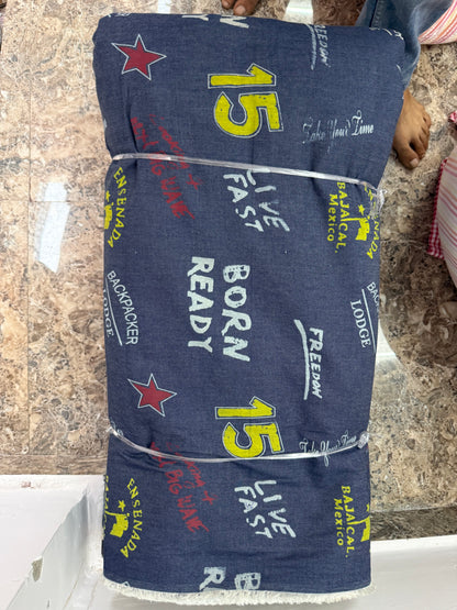 Buy Premium Silky Denim Yellow 15 Bikers print