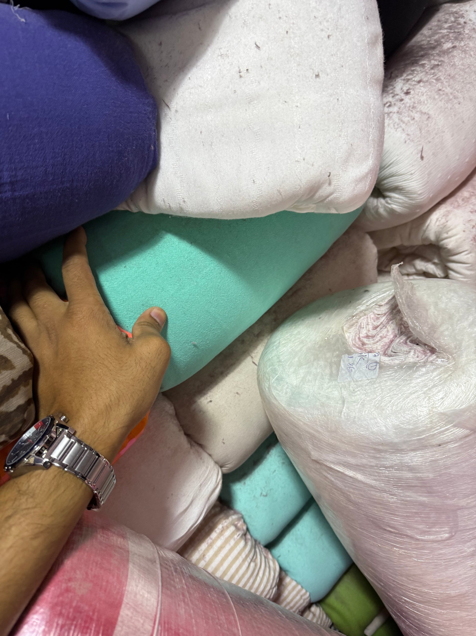 Buy Crimp Cotton Mint Green Solid Fabric - MAF 