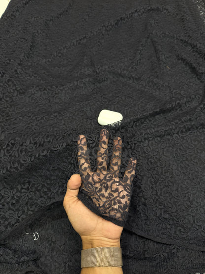 Buy Mesh Embroidery Black Floral Lace Net Fabric