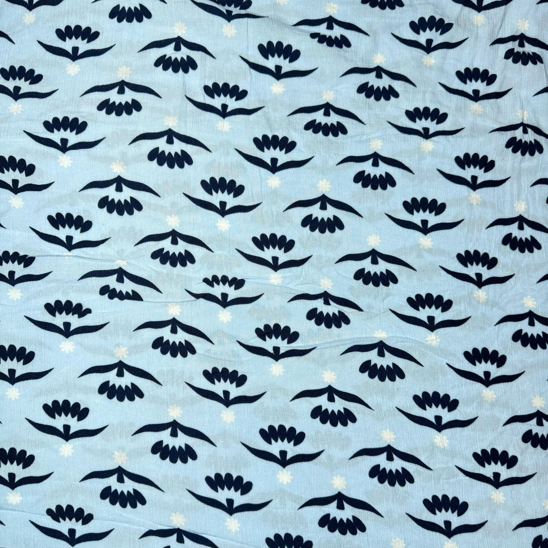 Buy Rayon Crepe Black Lattice Printed Fabric - MAF 