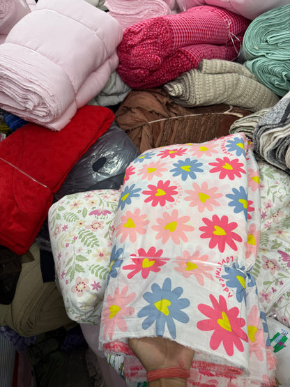 Buy Premium Mul Cotton Flowers Print Fabric