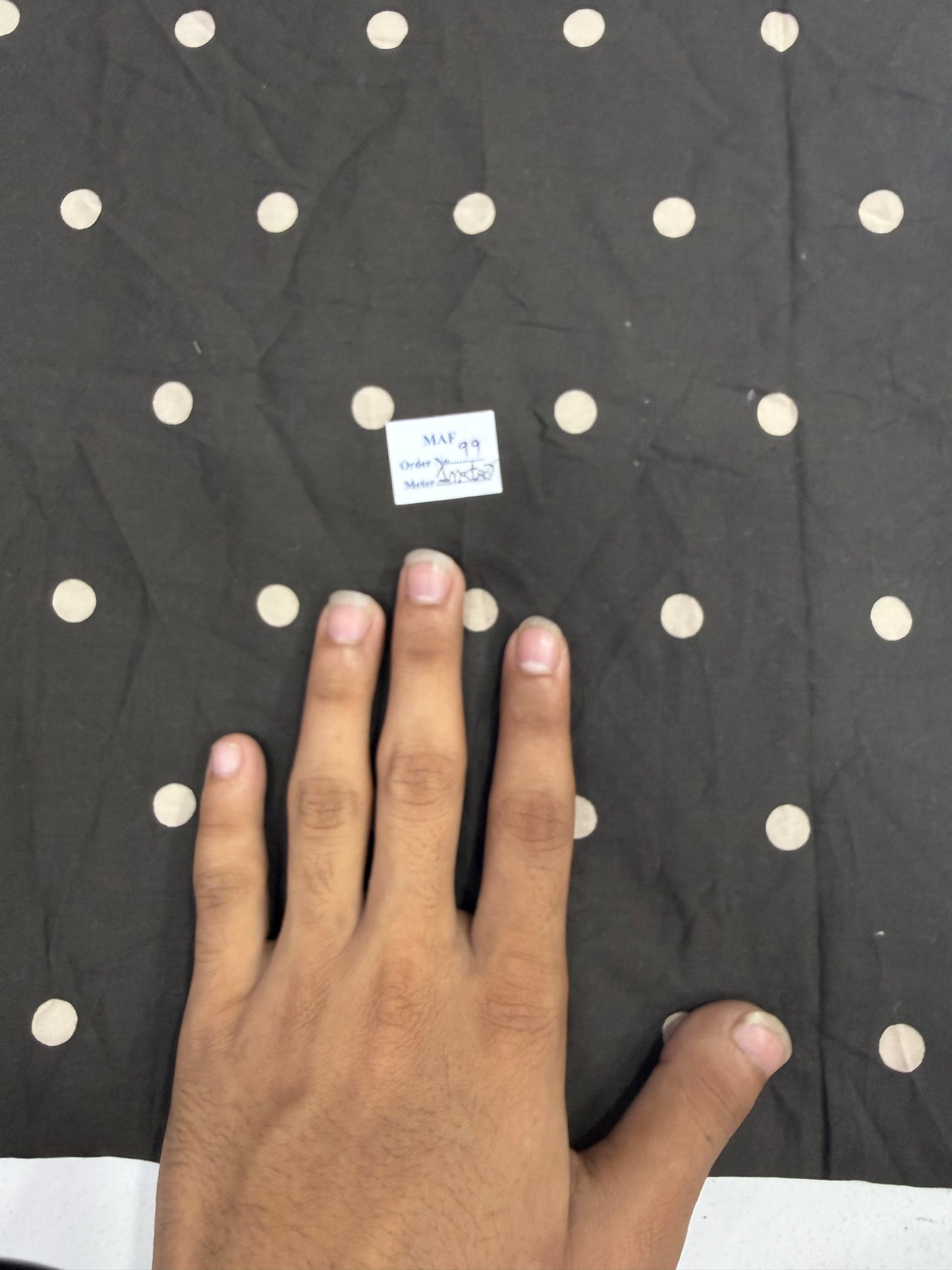 Buy Cutpiece Cotton Poplin Brown Base Ivory Polka Printed 1 Meter