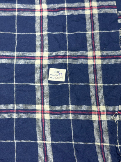 Buy Cutpiece Cotton Twill Blue Beige Check 40 Centimeter