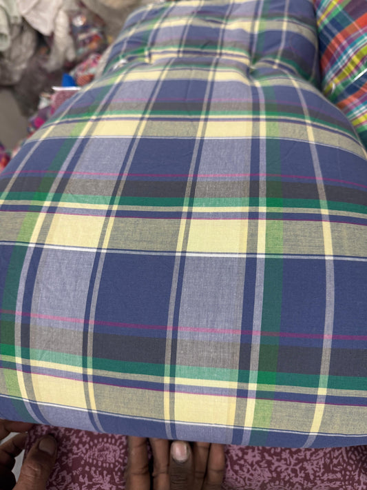 Buy Premium Blue Cotton Arvind Mill Yarn Dyed Fabric - MAF 