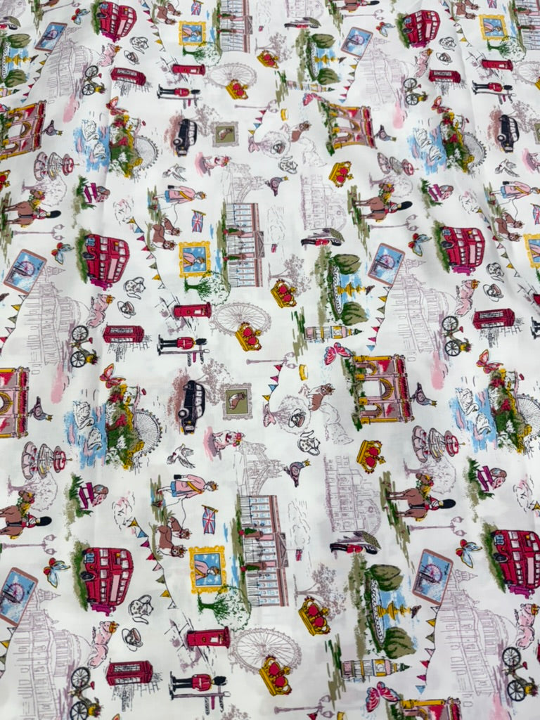 Buy Cotton Poplin City Printed Fabric