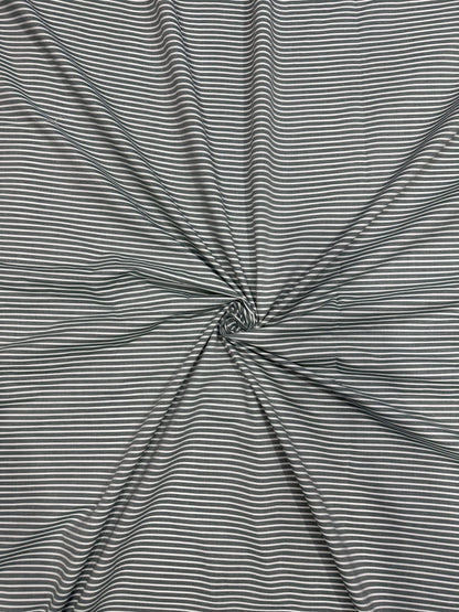 Buy Premium Cotton Arvind Mill Grey & White Yarn Dyed Stripe Printed Fabric