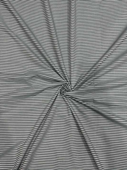 Buy Premium Cotton Arvind Mill Grey & White Yarn Dyed Stripe Printed Fabric