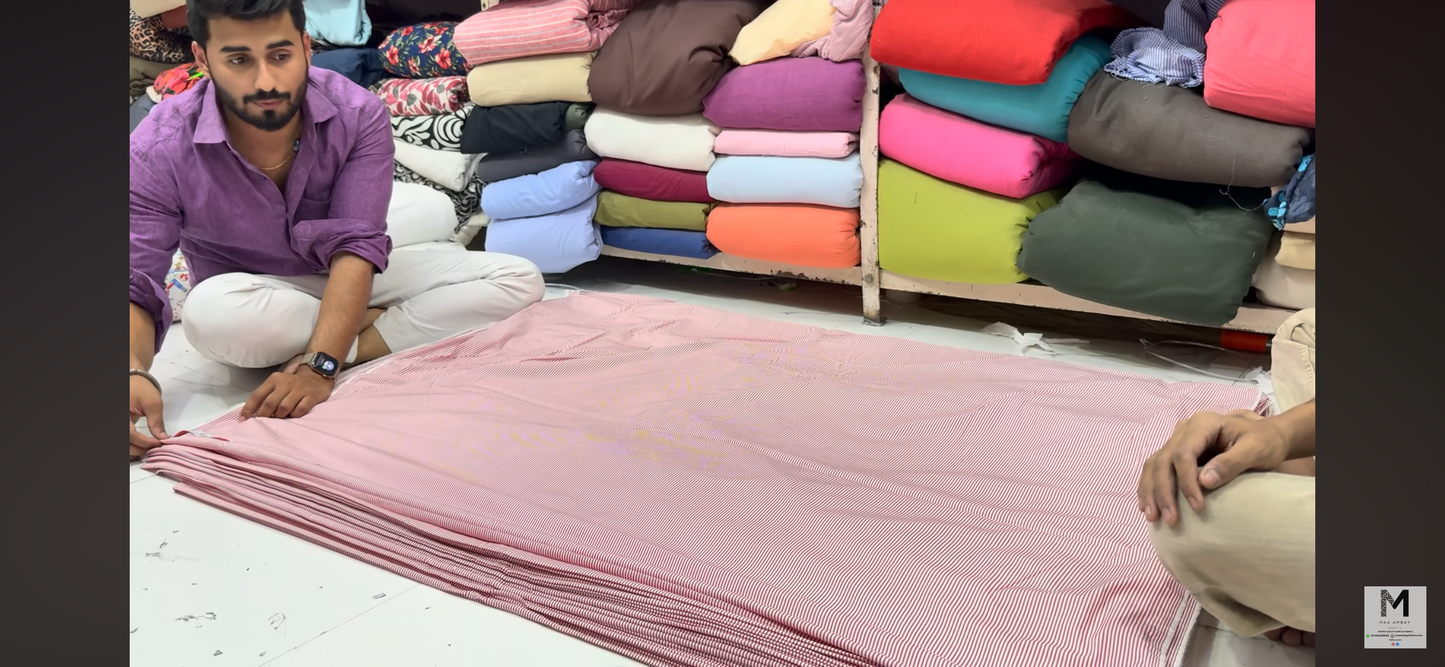 Buy Arvind Mill Poplin Wine Stripes Fabric