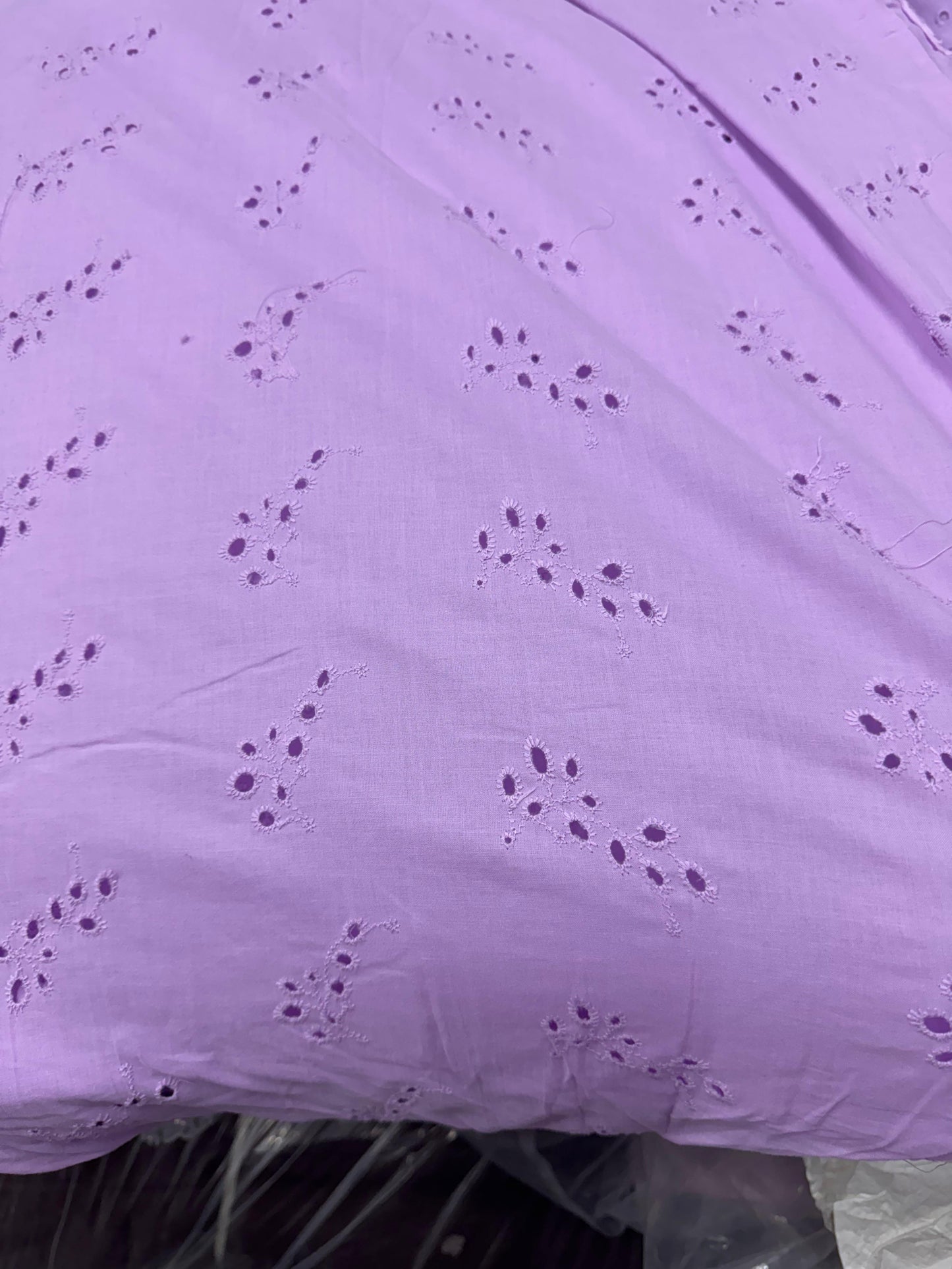 Buy Cotton Hakoba Lavender Leaf Cutwork Embroidery - MAF 