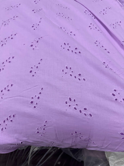 Buy Cotton Hakoba Lavender Leaf Cutwork Embroidery - MAF 