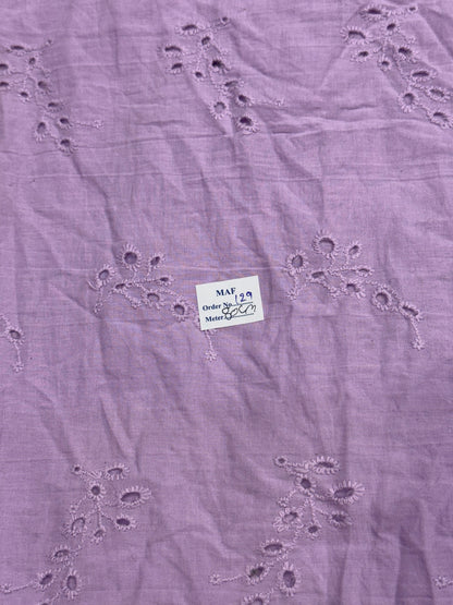 Buy Cutpiece Cotton Hakoba Lavender Leaf Cutwork Embroidery 80 Centimeter