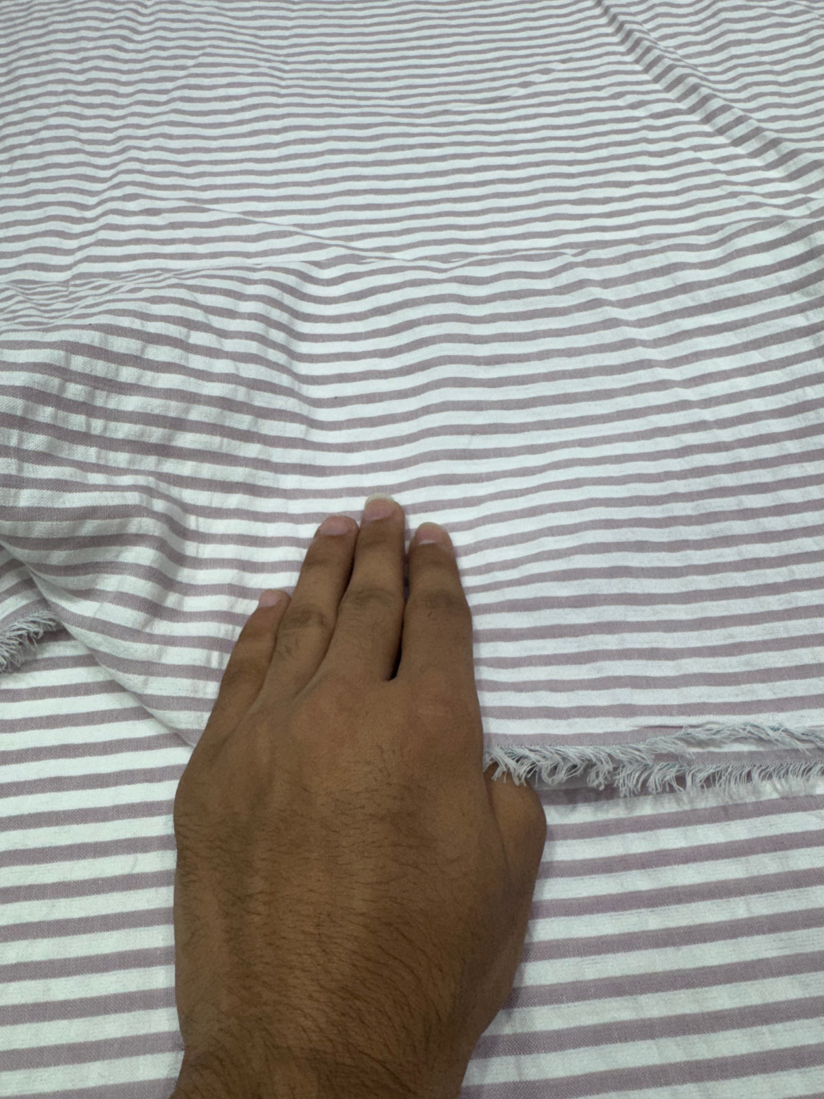 Buy Premium Cotton Seersucker Lavender White Stripes Fabric