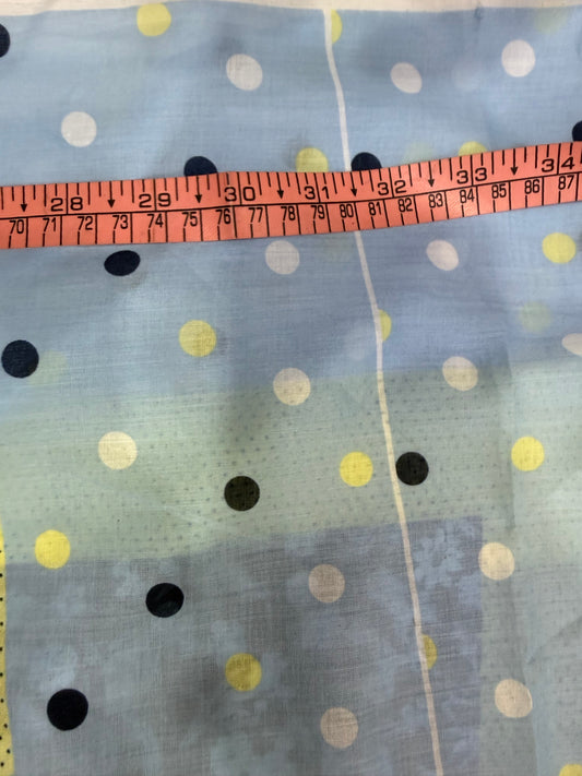 Buy Premium Mul Cotton Blue Polka & Print Combo Panel 80CM