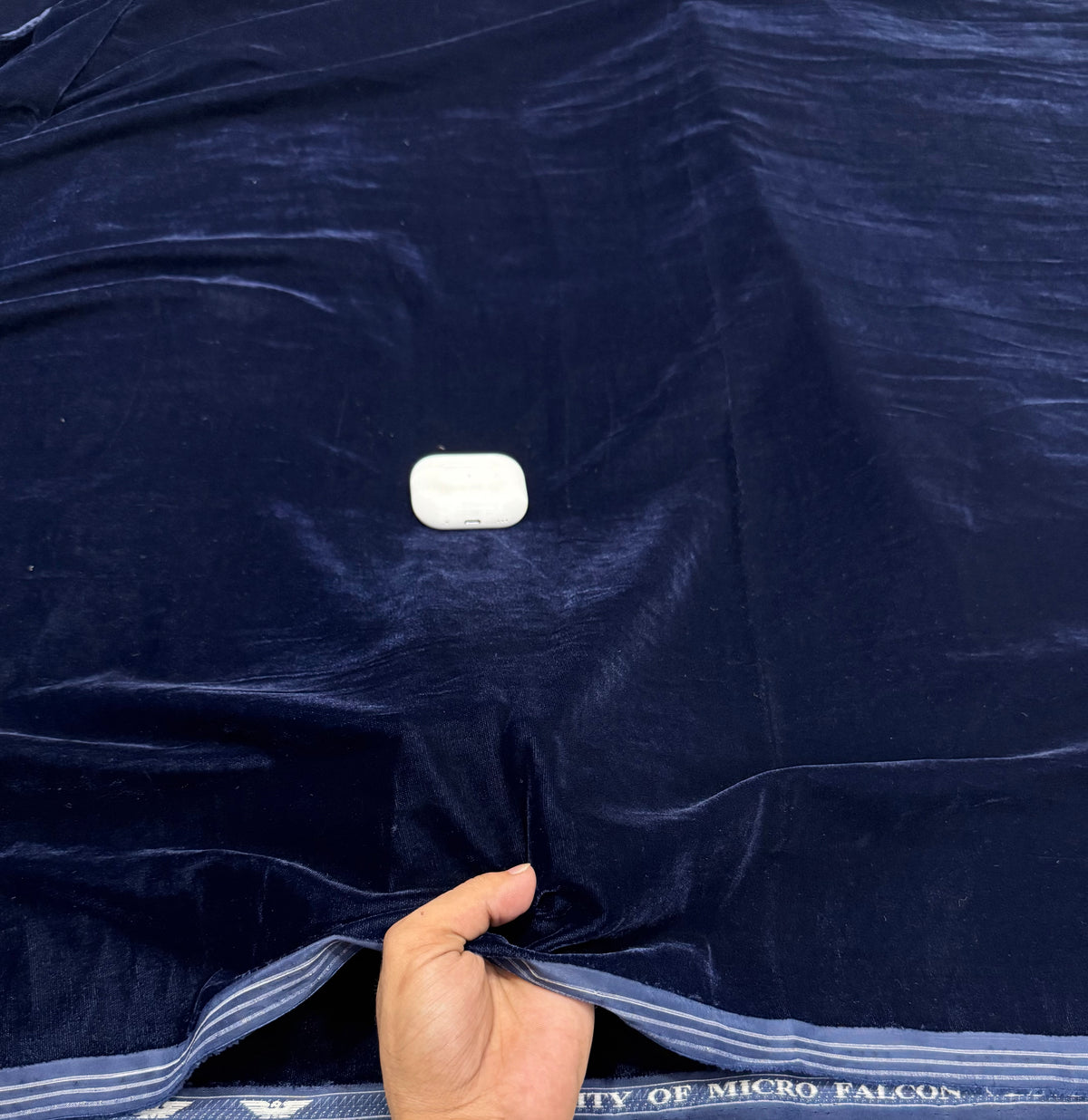 Buy Premium Velvet Solid Navy Blue Fabric