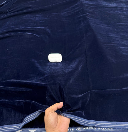 Buy Premium Velvet Solid Navy Blue Fabric