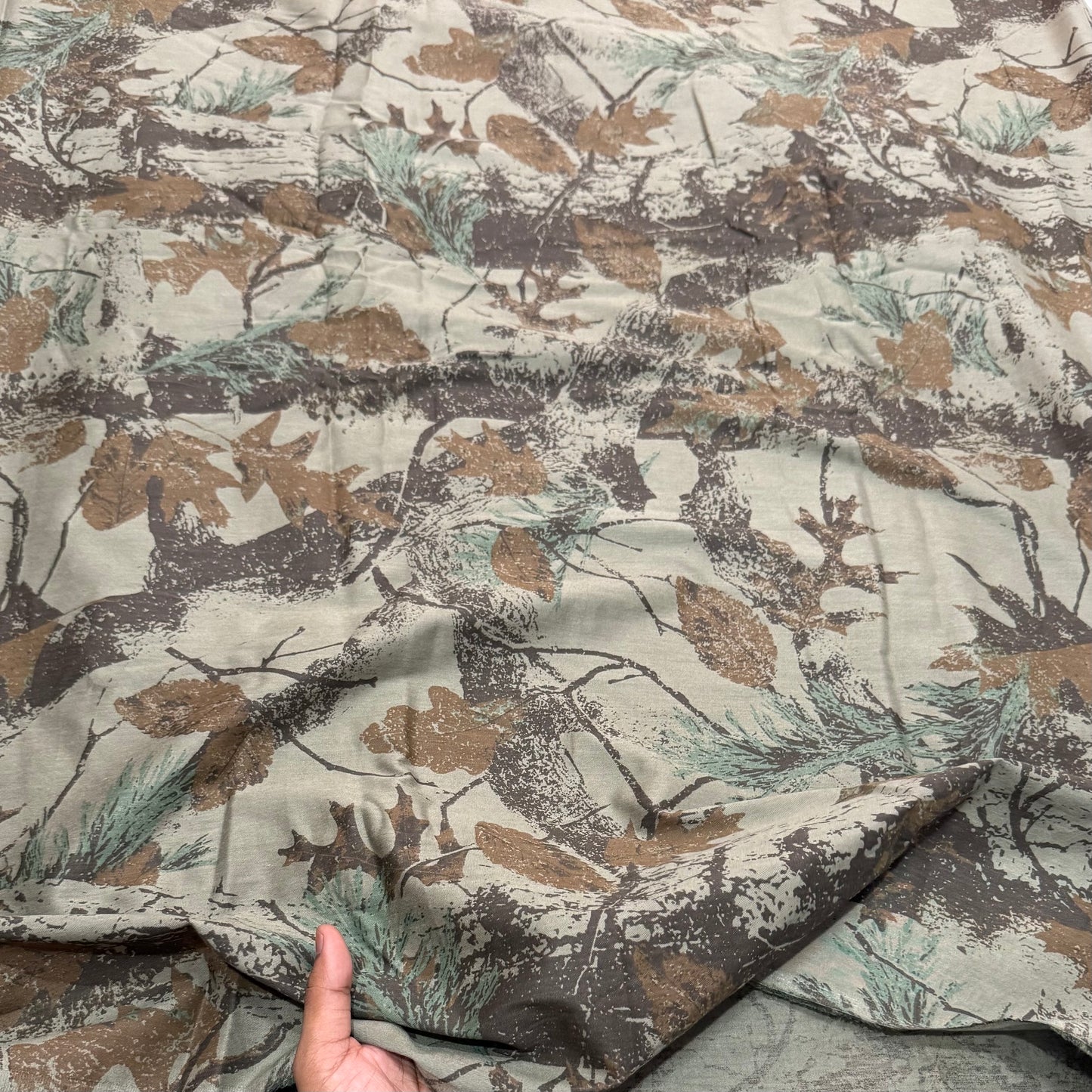 Buy Cotton Satin Vintage Leaf Printed Fabric - MAF 