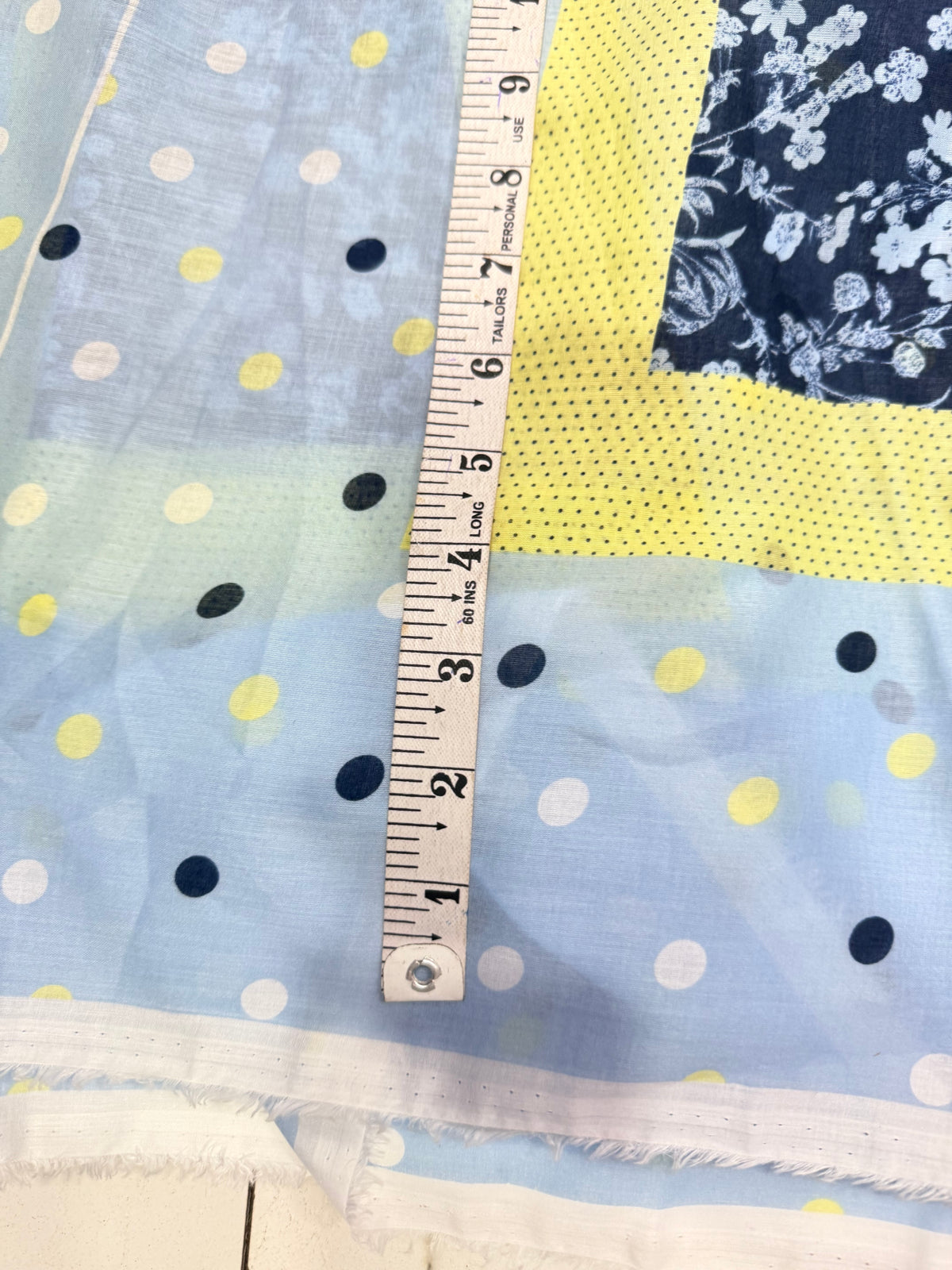 Buy Premium Mul Cotton Blue Polka & Print Combo Panel 80CM
